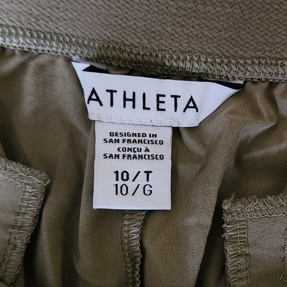 ATHLETA Brooklyn Heights High Rise Cargo Pant 10 TALL Olive Branch Wide Leg - Picture 2 of 8